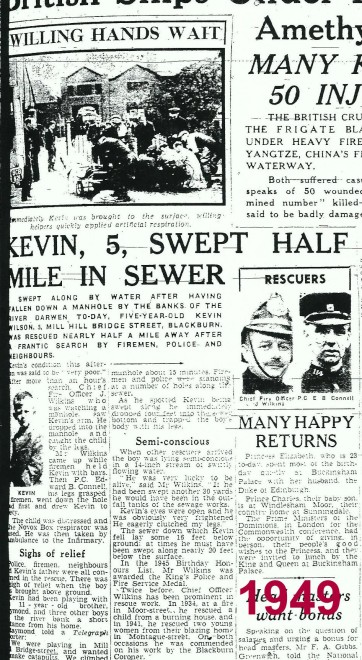 Sewer Rescue Mill Hill Blackburn 1949