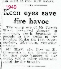 Fire Mincing Lane Blackburn 1949