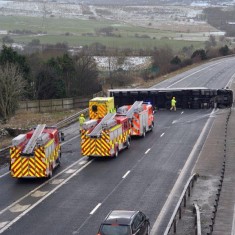 Lorry Overturned On M65